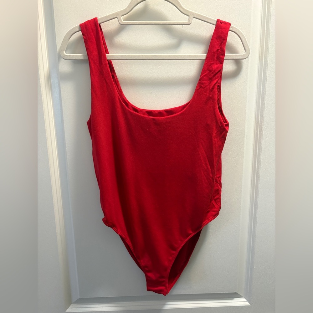 Red One-Piece Bodysuit